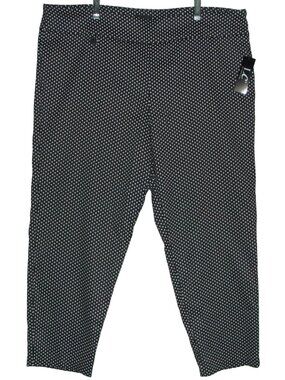 LC Laura Cruz Crop Pants Womens 24 black white polkadot knit Pull On high rise